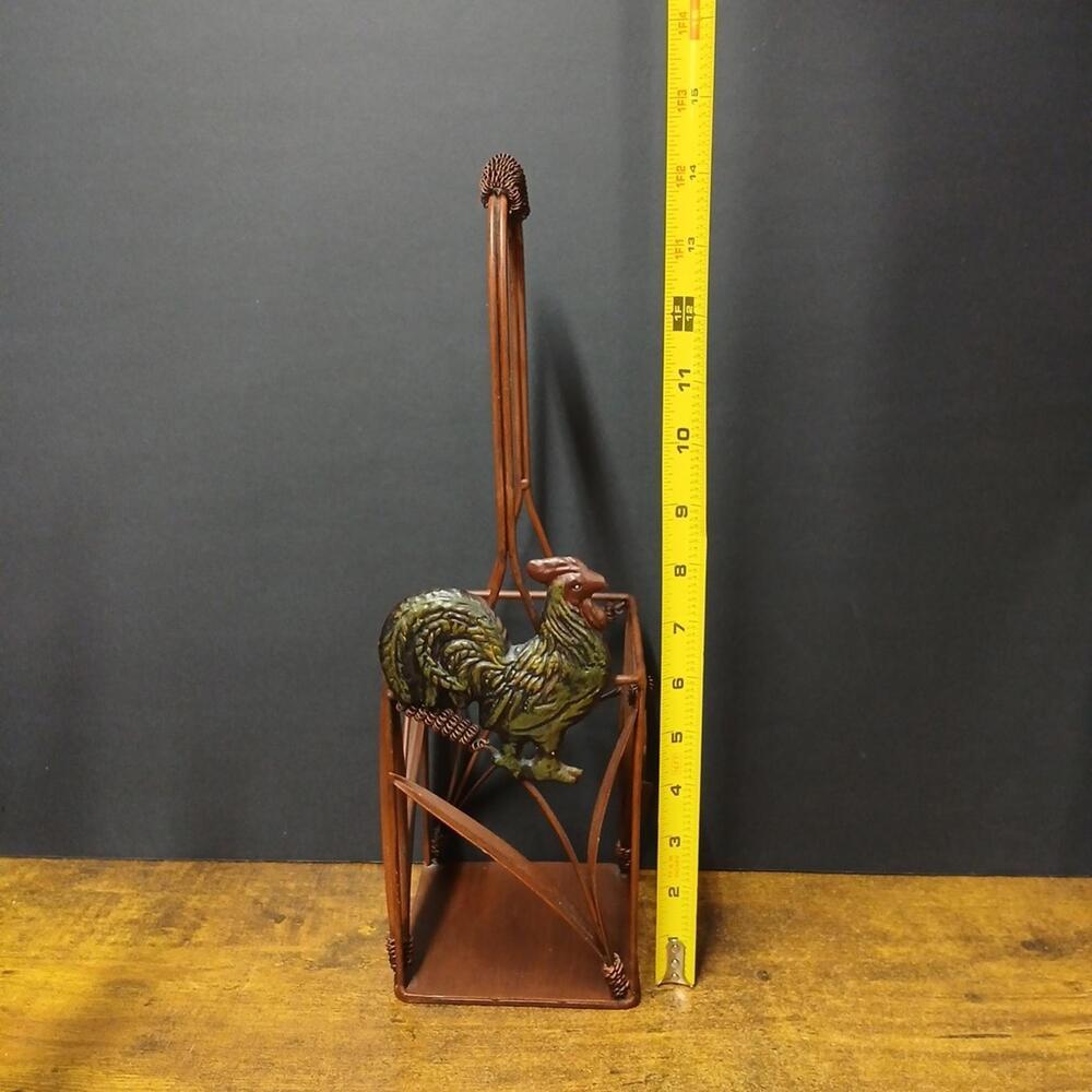 Vintage Metal Rooster Wine Bottle Holder - Picture 7 of 7